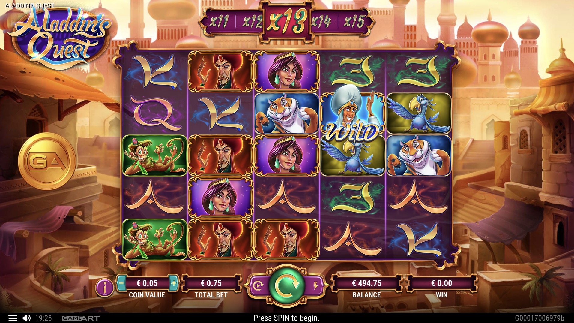Слоты «Aladdin’s Quest» на портале казино Pin UP